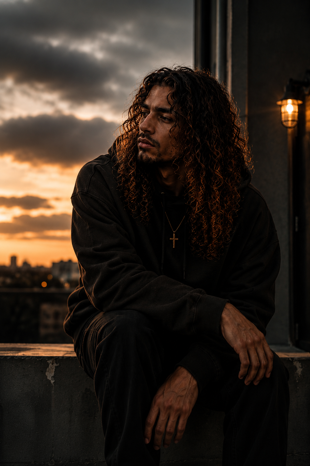 Ashan Levi standing outdoors in a dark cinematic setting
